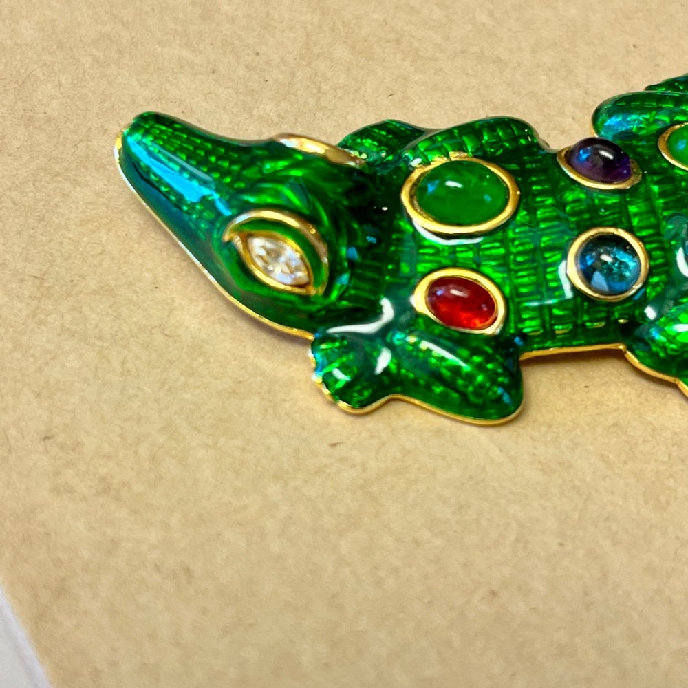 Kenneth Jay Lane Kjl Enamel Alligator Crocodile B… - image 4
